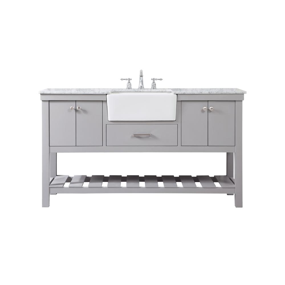 60 inch Single bathroom vanity in grey. Picture 1