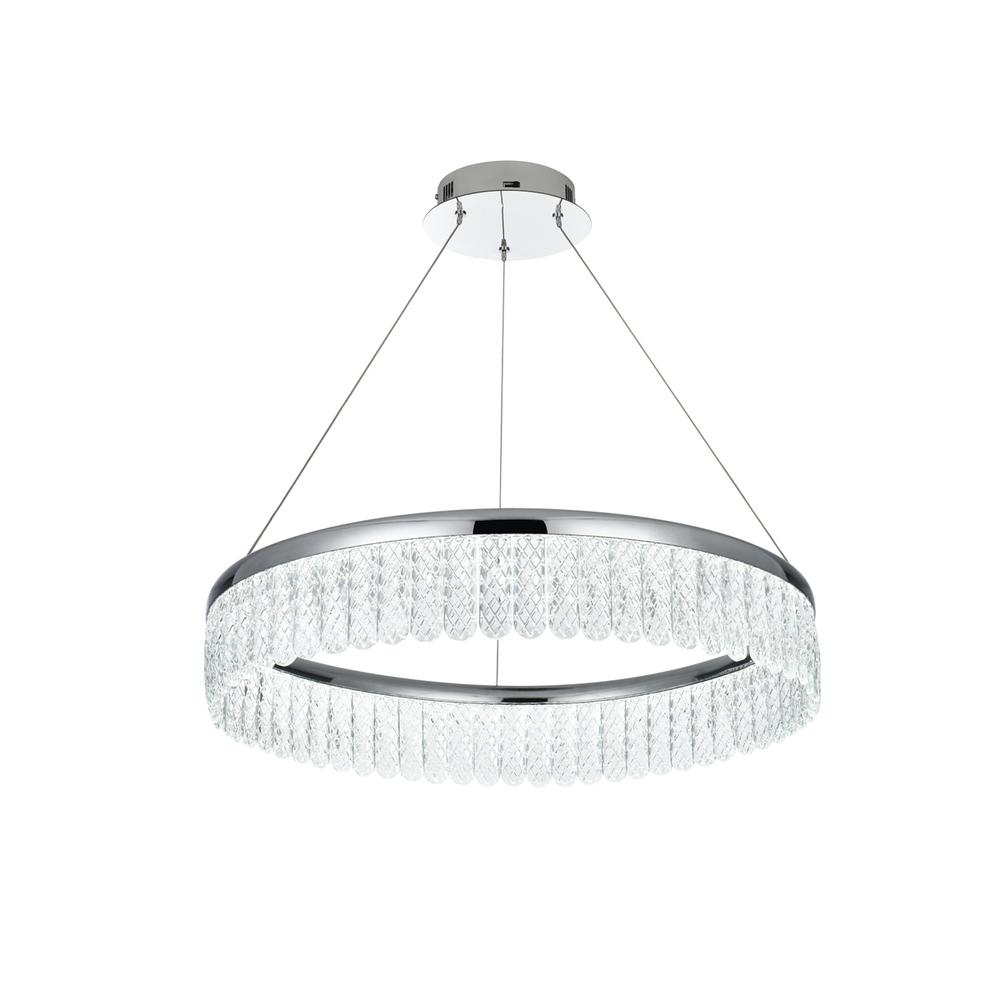 Rune 24 inch Adjustable LED chandelier in Chrome. Picture 3