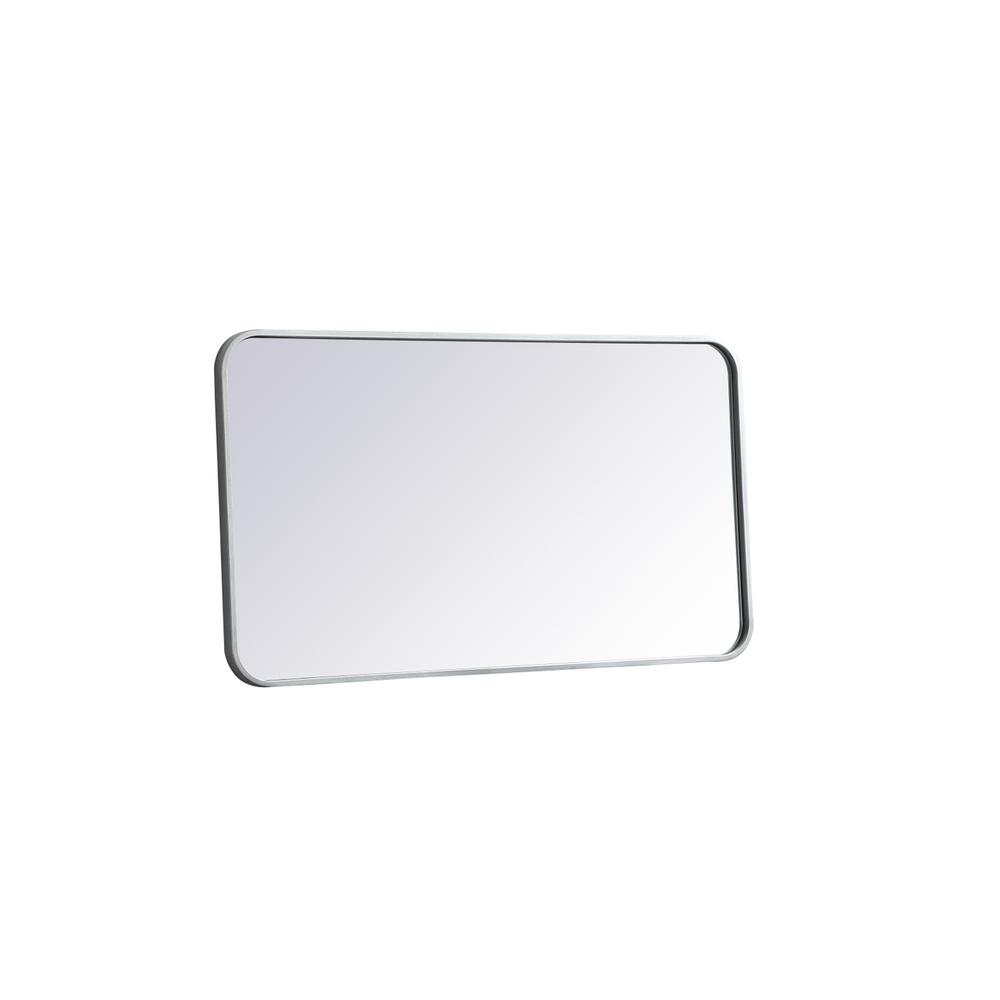 Soft corner metal rectangular mirror 20x36 inch in Silver. Picture 7