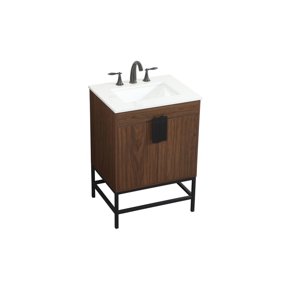 24 inch Single bathroom vanity in walnut. Picture 8