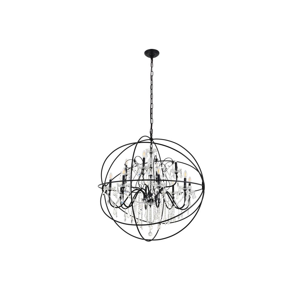 Cordelia 12 Light black Crystal Pendant. Picture 7