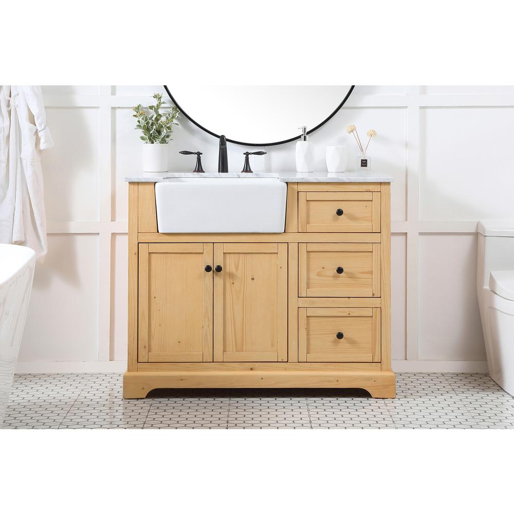 42 inch Single bathroom vanity in natural wood. Picture 14