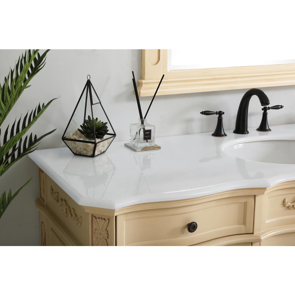 60 inch Single Bathroom vanity in Light Antique Beige. Picture 4