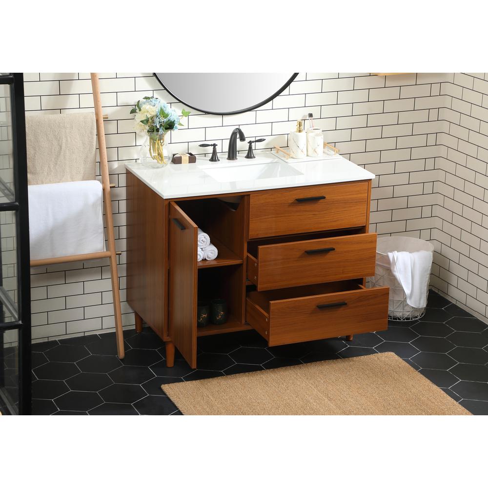 42 inch bathroom vanity in Teak. Picture 3