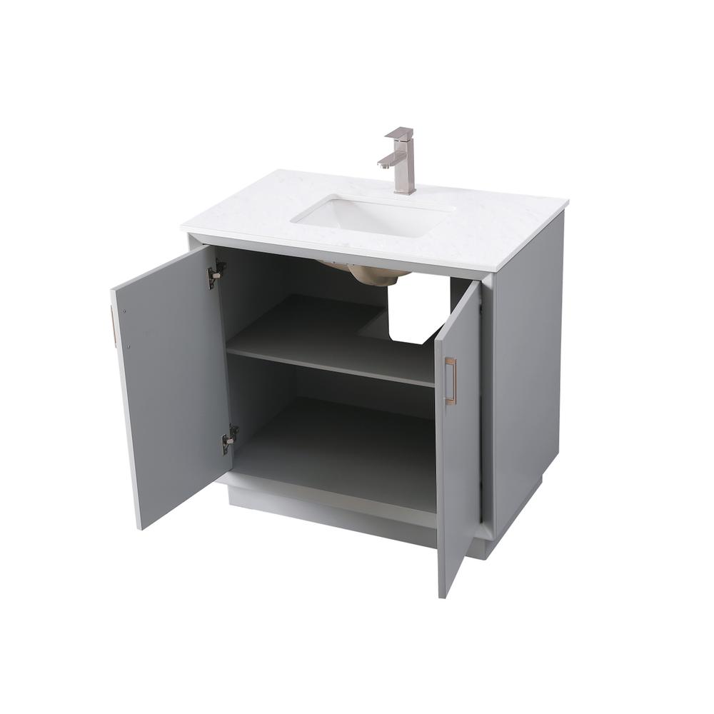 36 Inch SIngle Bathroom Vanity In Grey. Picture 9