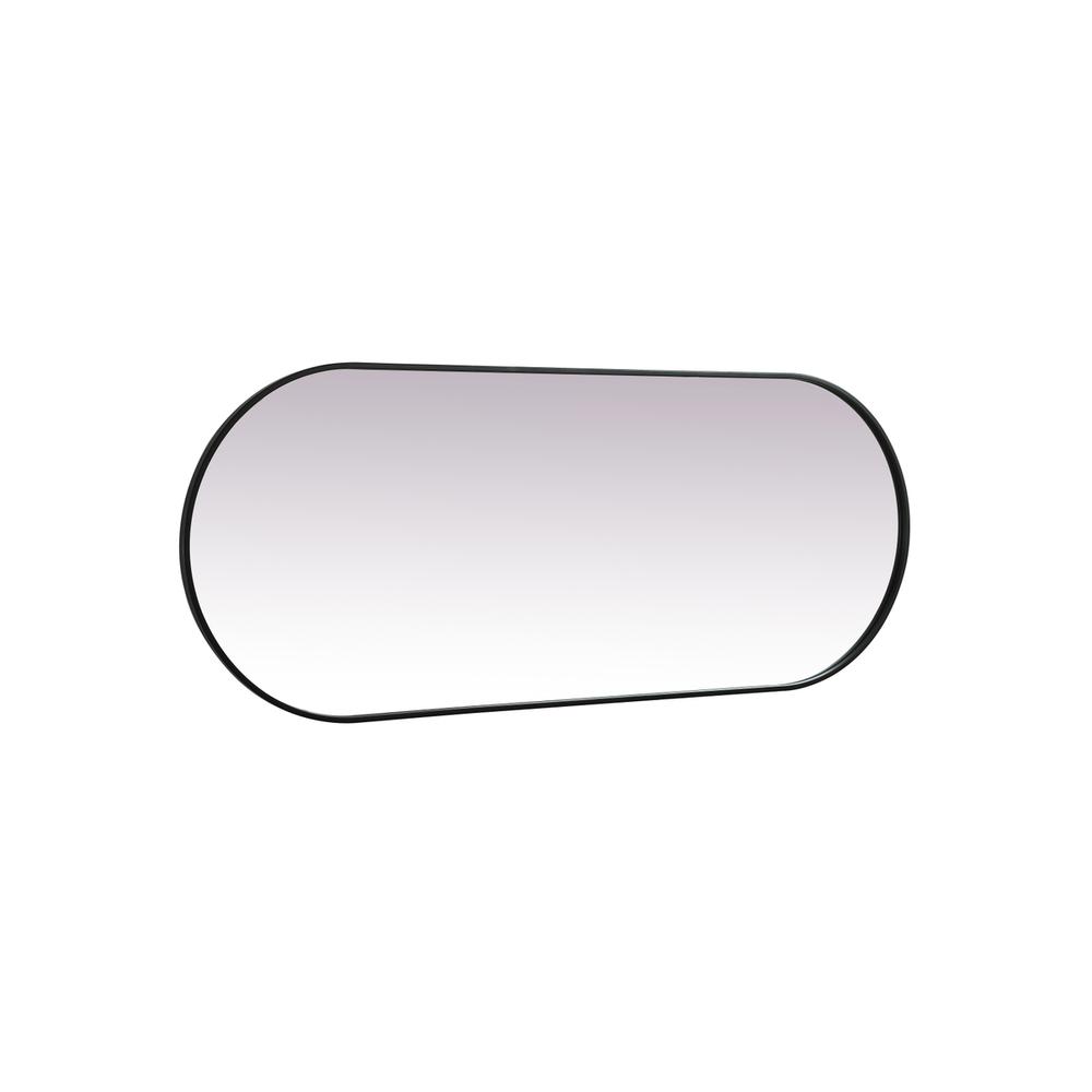 Metal Frame Oval Mirror 24x60 Inch in Black. Picture 9