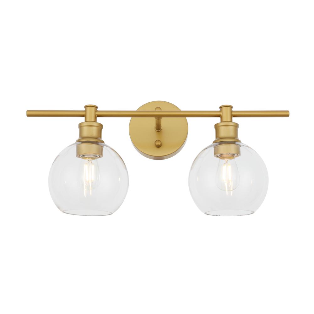 Collier 2 light Brass and Clear glass Wall sconce. Picture 11
