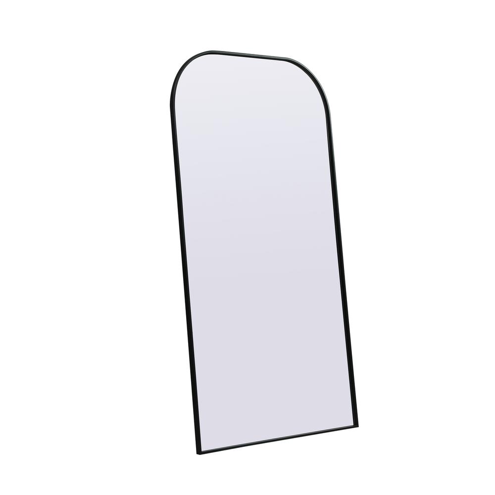 Metal Frame Arch Full Length Mirror 35x66 Inch in Black. Picture 6