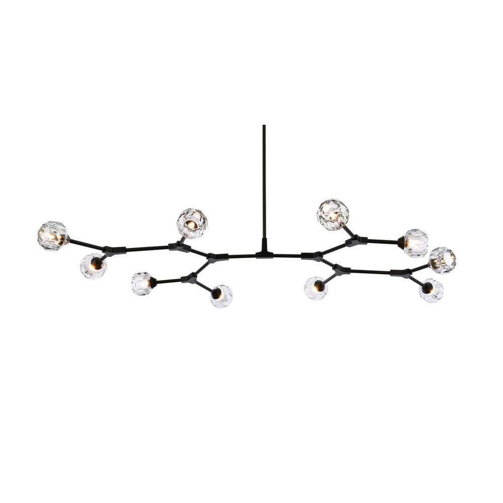 Zayne 10 Light Pendant in Black. Picture 2