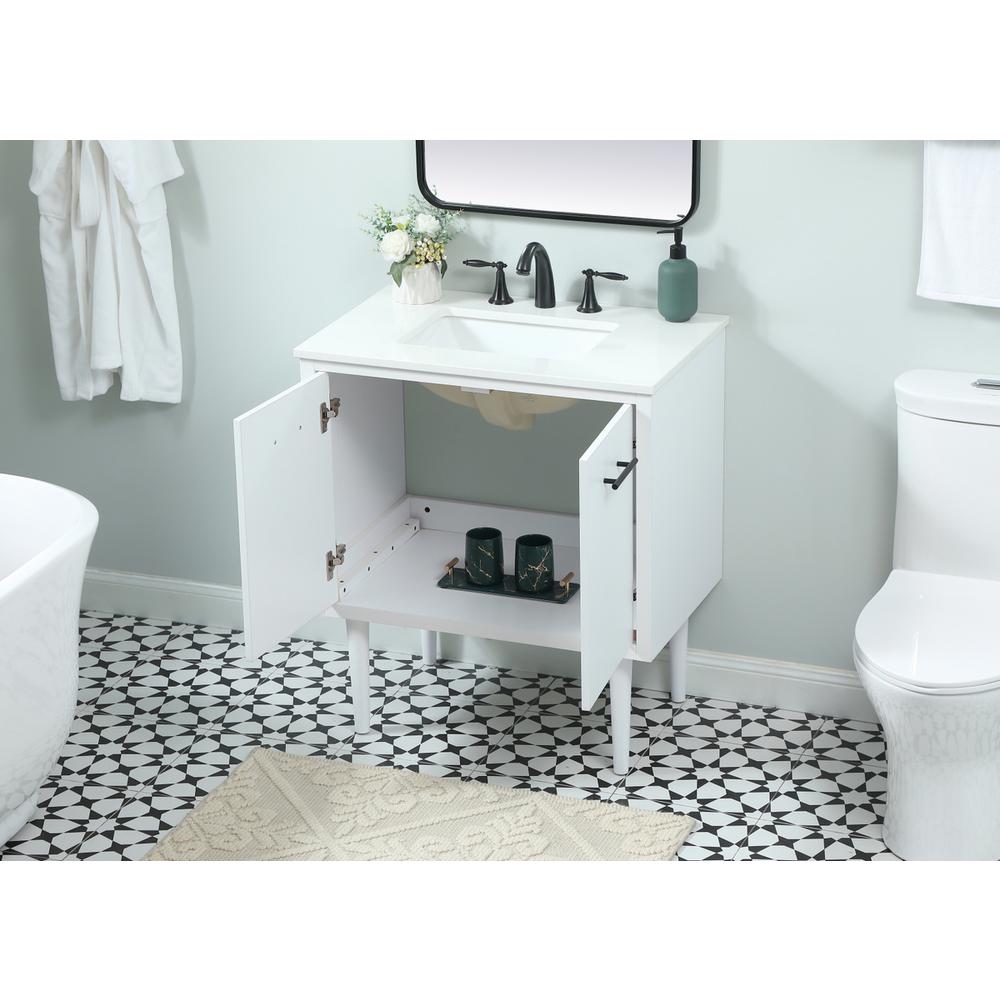 30 inch Single bathroom vanity in white. Picture 3