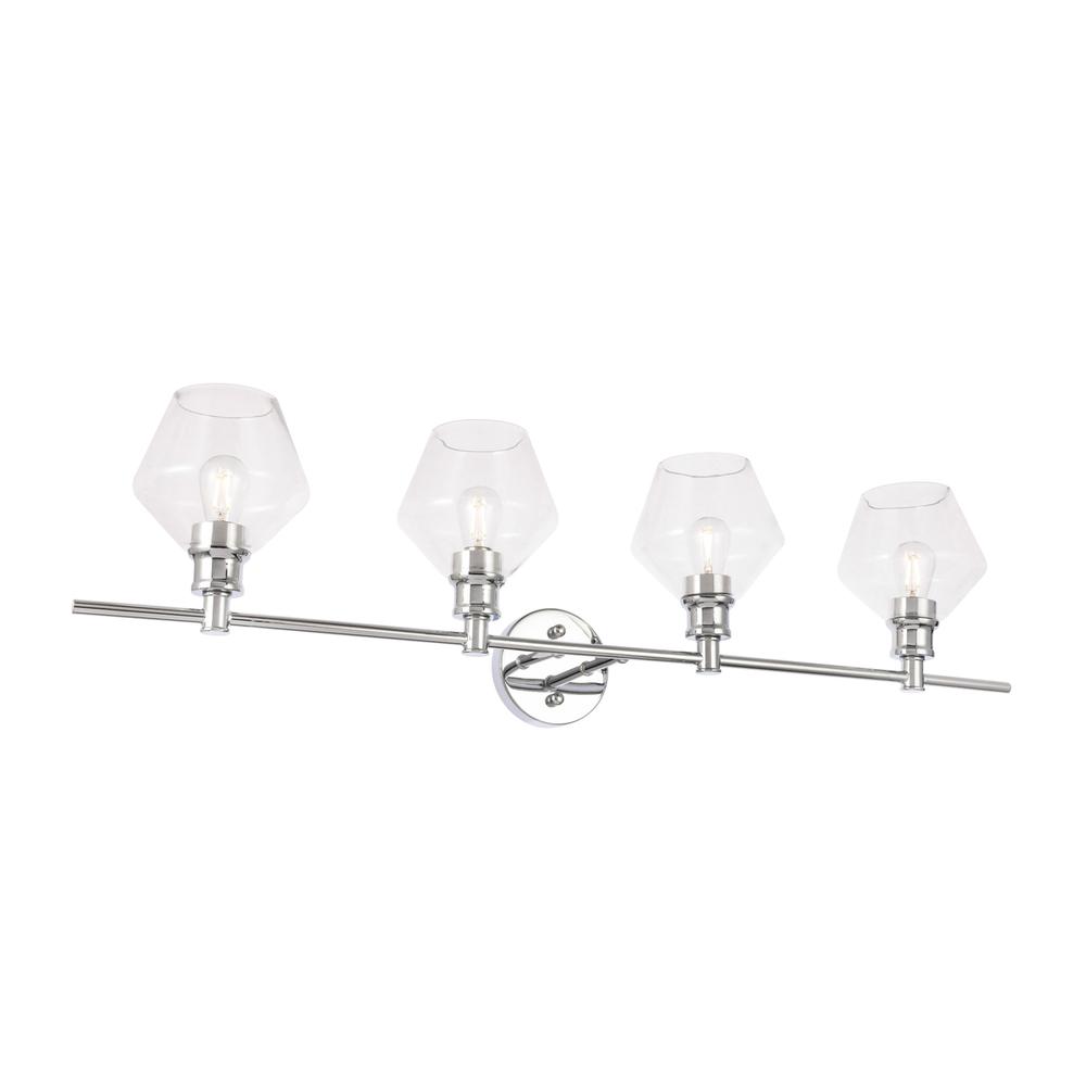 Gene 4 light Chrome and Clear glass Wall sconce. Picture 3