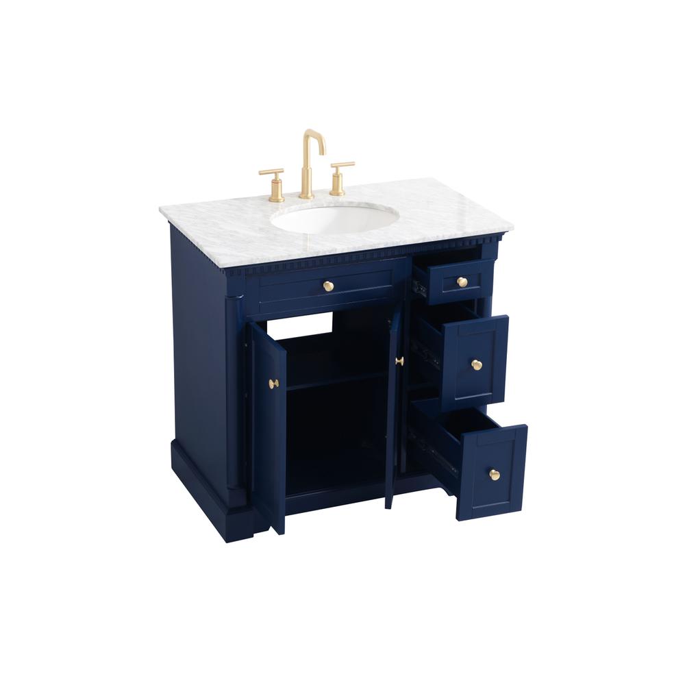 36 inch Single bathroom vanity in  Blue. Picture 9