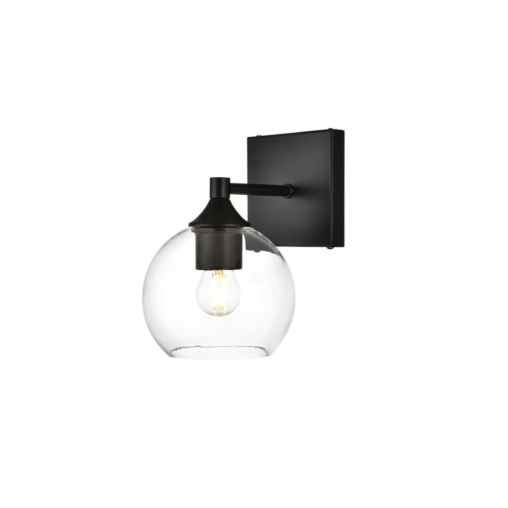Foster 1 light Black and Clear Bath Sconce. Picture 2