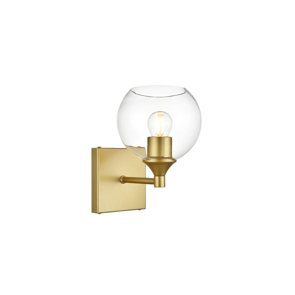 Foster 1 light Brass and Clear Bath Sconce. Picture 3
