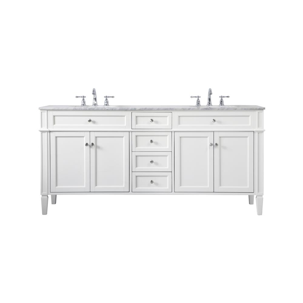 72 inch double bathroom vanity in white. Picture 1