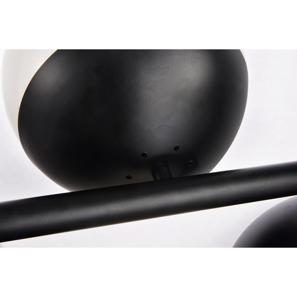 Eclipse 7 Lights Black Pendant With Frosted White Glass. Picture 3