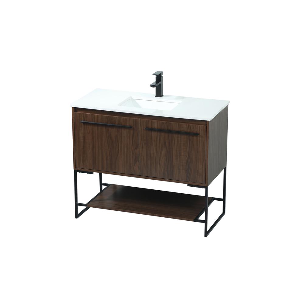 40 inch Single bathroom vanity in walnut. Picture 8