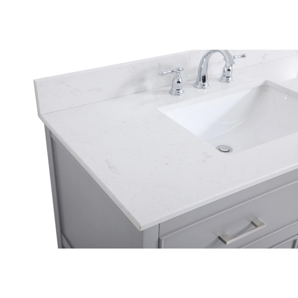 42 inch Single bathroom vanity in gray with backsplash. Picture 11