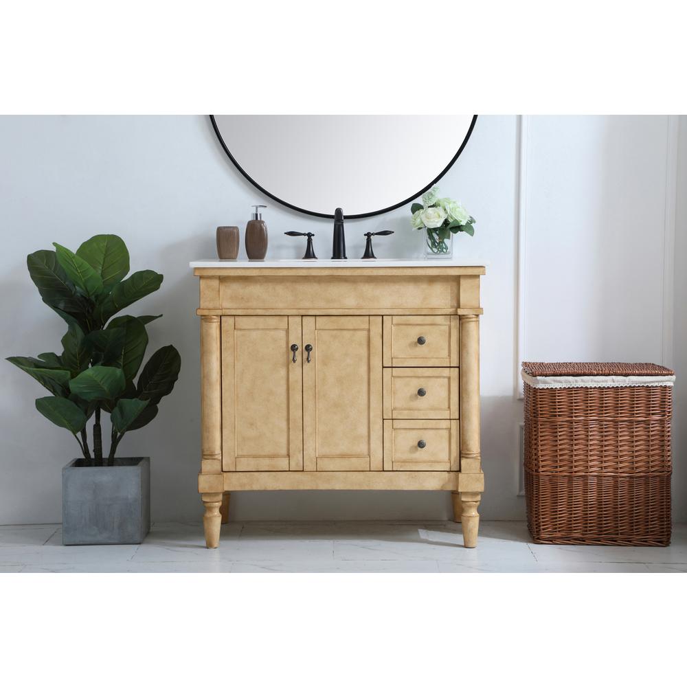 36 inch Single Bathroom vanity in Antique Beige. Picture 14