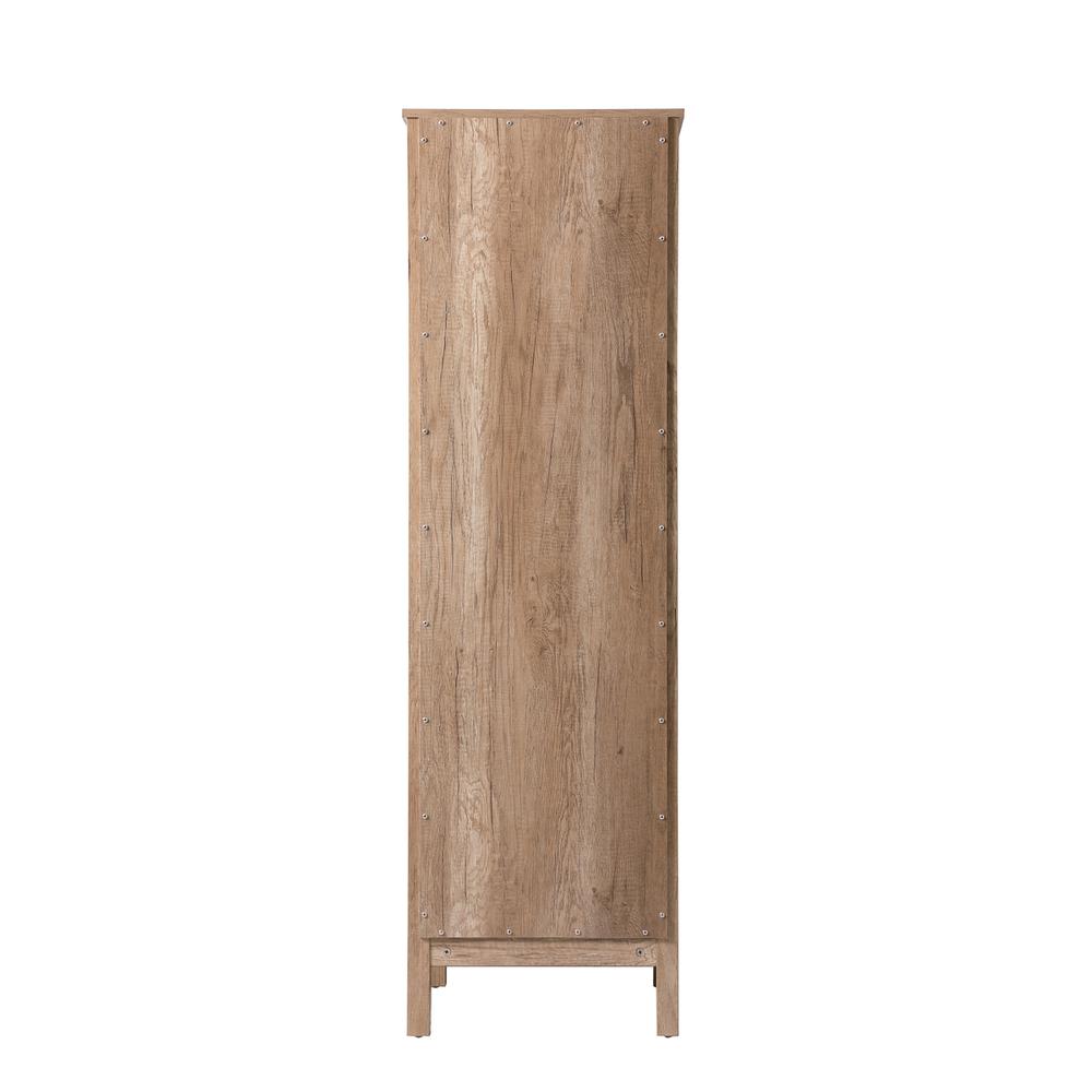 20 Inch Wide Bathroom Linen Storage Freestanding Cabinet In Natural Oak. Picture 3