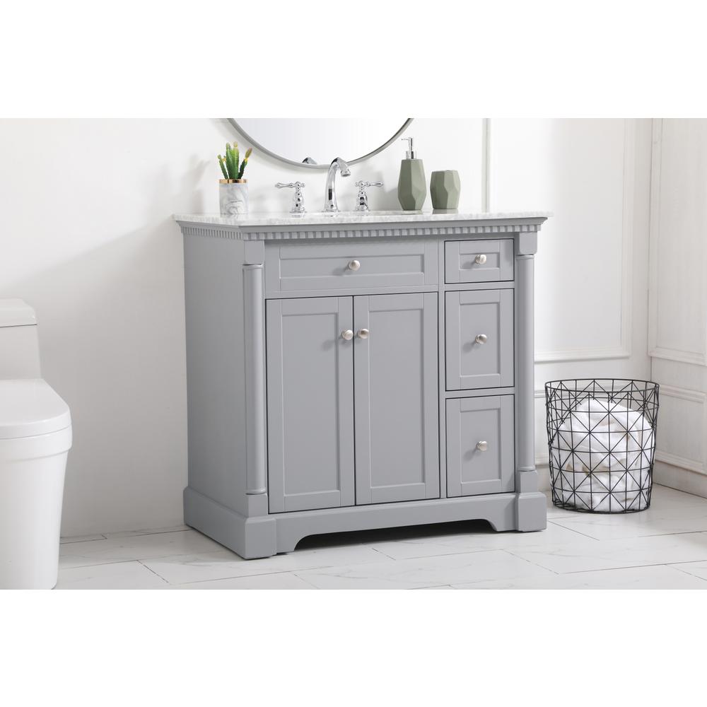36 inch Single bathroom vanity in  Grey. Picture 2