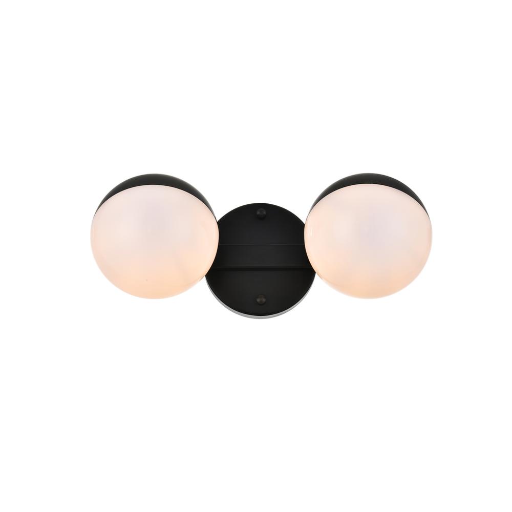 Majesty 2 light Black and frosted white Bath Sconce. Picture 1