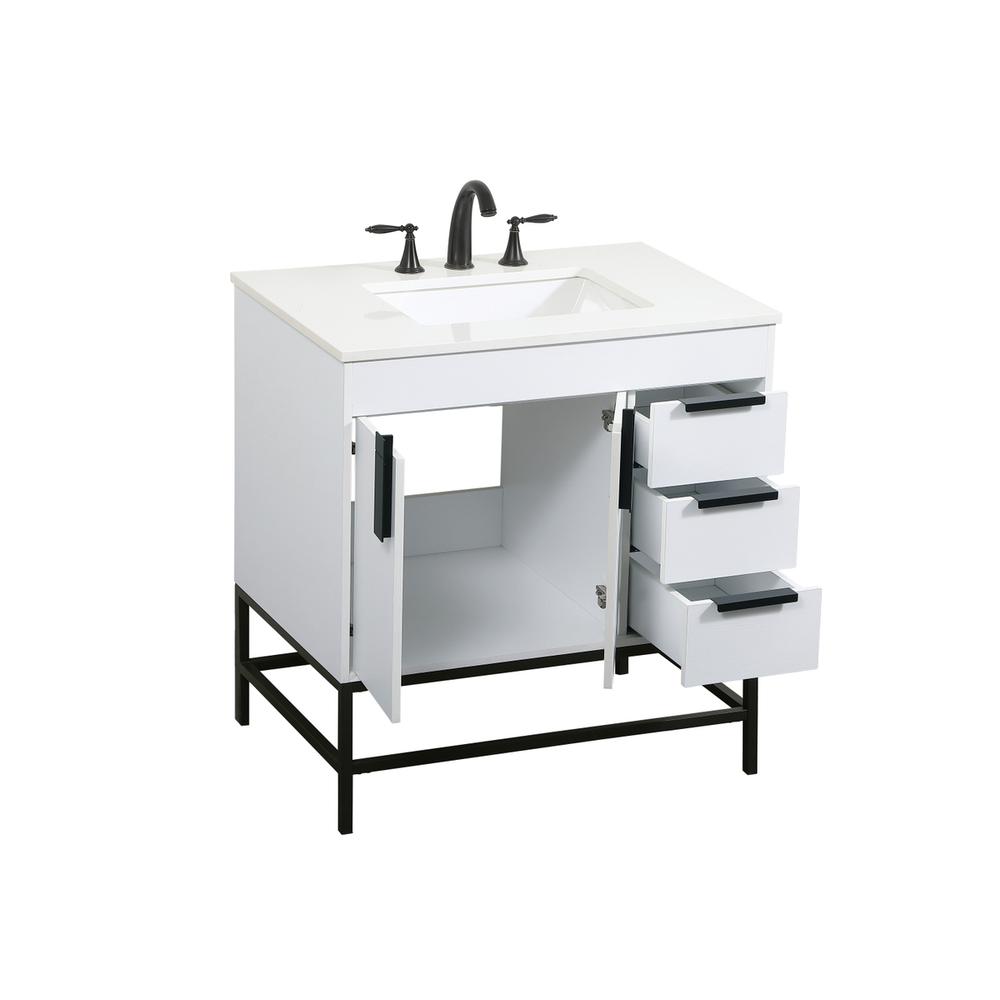 32 inch Single bathroom vanity in white. Picture 9