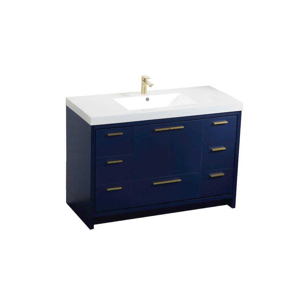 48 Inch Single Bathroom Vanity In Blue. Picture 9