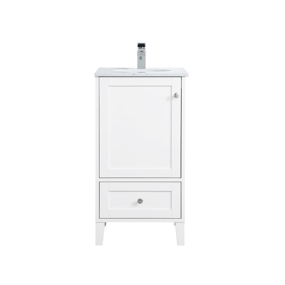 18 inch Single Bathroom Vanity in White. Picture 1