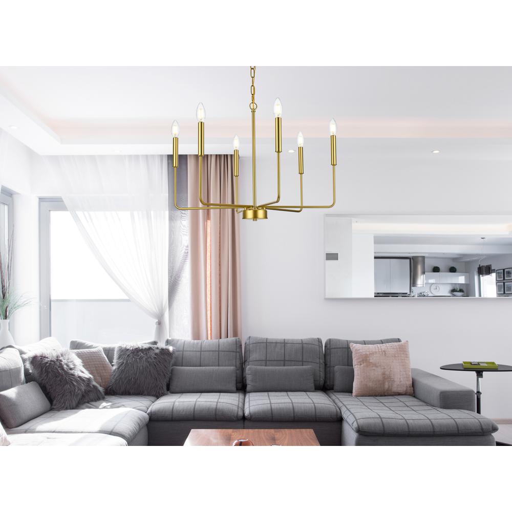 Willa 26 inch Pendant Light in Brass. Picture 7
