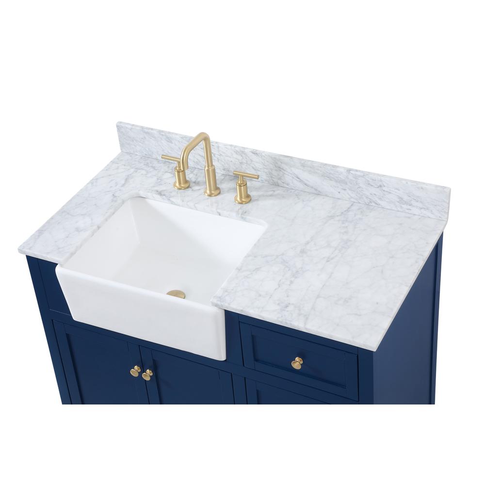 42 inch Single bathroom vanity in blue with backsplash. Picture 10