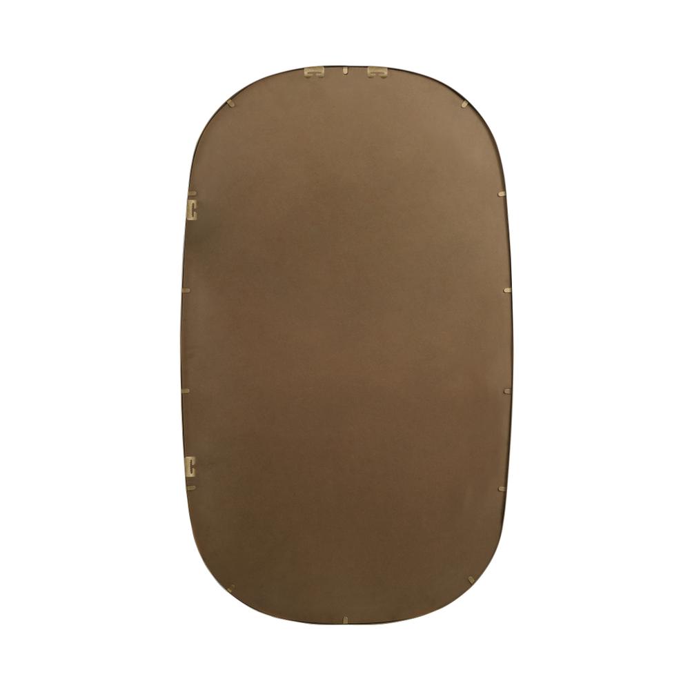 Metal Frame Oval Mirror 36x60 Inch in Brass. Picture 10