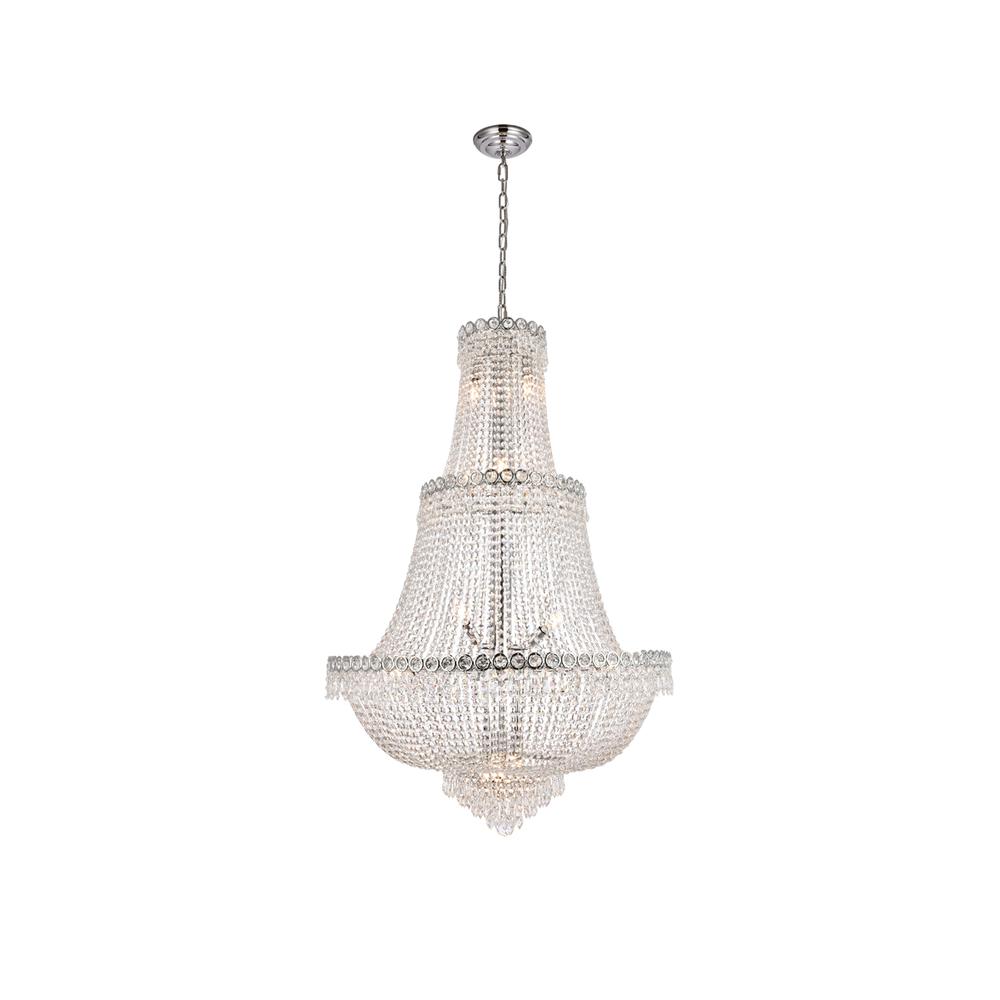 Century 17 light Chrome Chandelier Clear Royal Cut Crystal. Picture 1