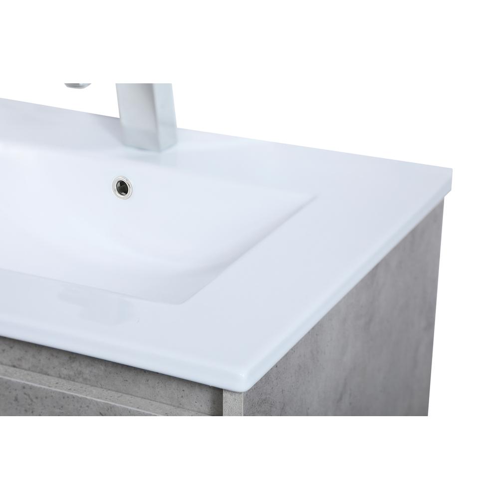 24 inch  Single Bathroom Floating Vanity in Concrete Grey. Picture 10