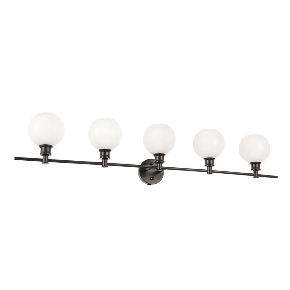 Collier 5 light Black and Frosted white glass Wall sconce. Picture 3