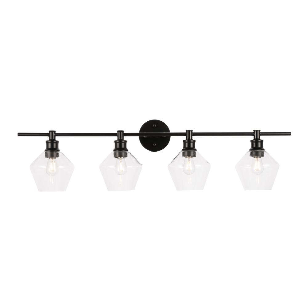 Gene 4 light Black and Clear glass Wall sconce. Picture 10