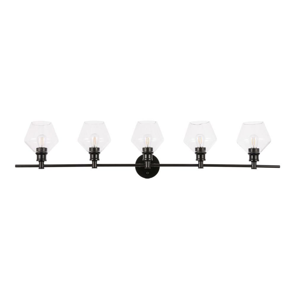 Gene 5 light Black and Clear glass Wall sconce. Picture 2