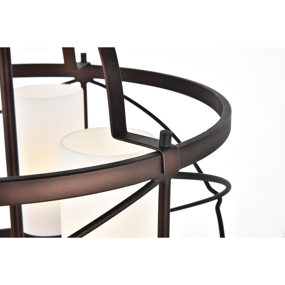 Pendant D15.8 H17.3 Lt:3 Dark Copper Brown And Frosted White Finish. Picture 5