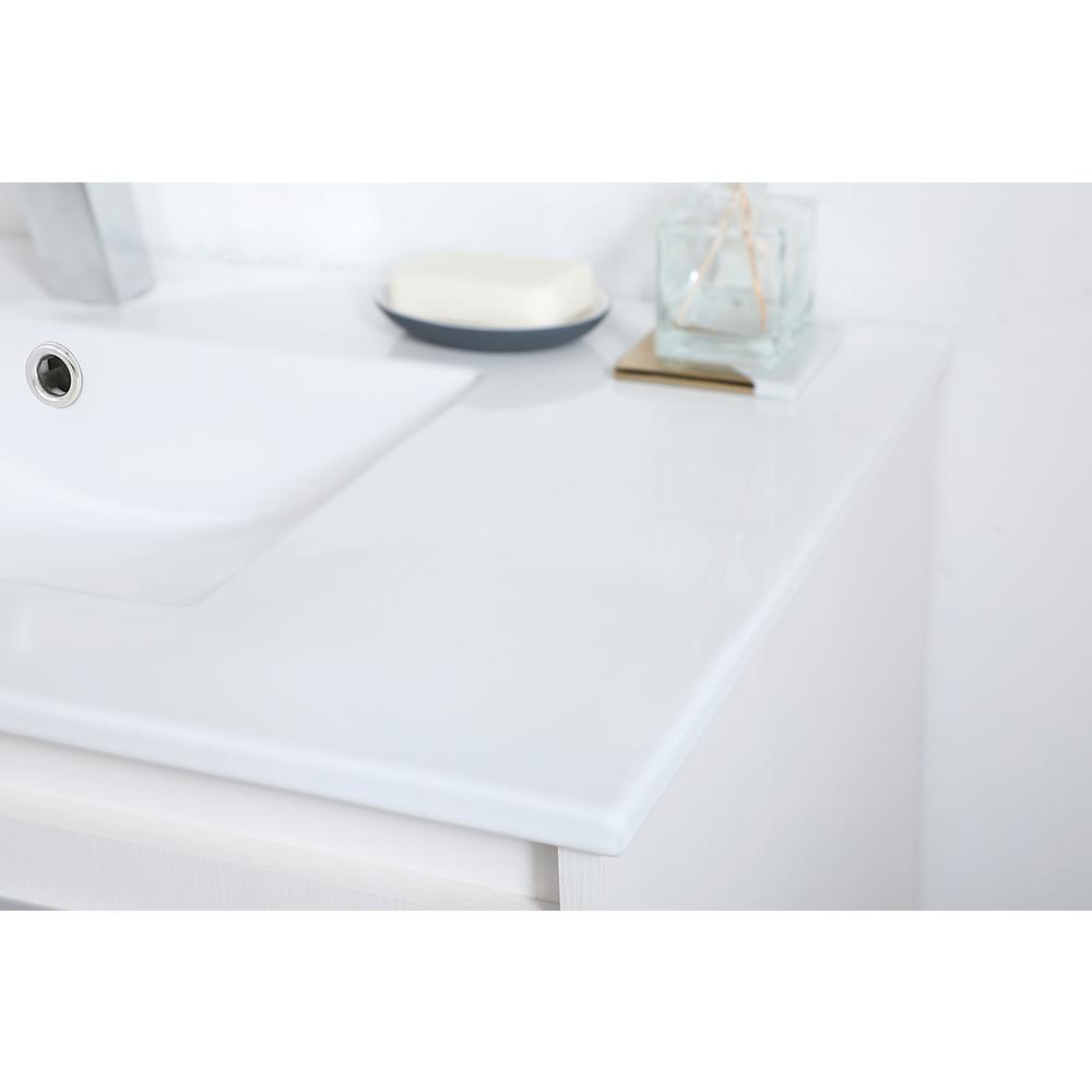36 inch  Single Bathroom Floating Vanity in White. Picture 4