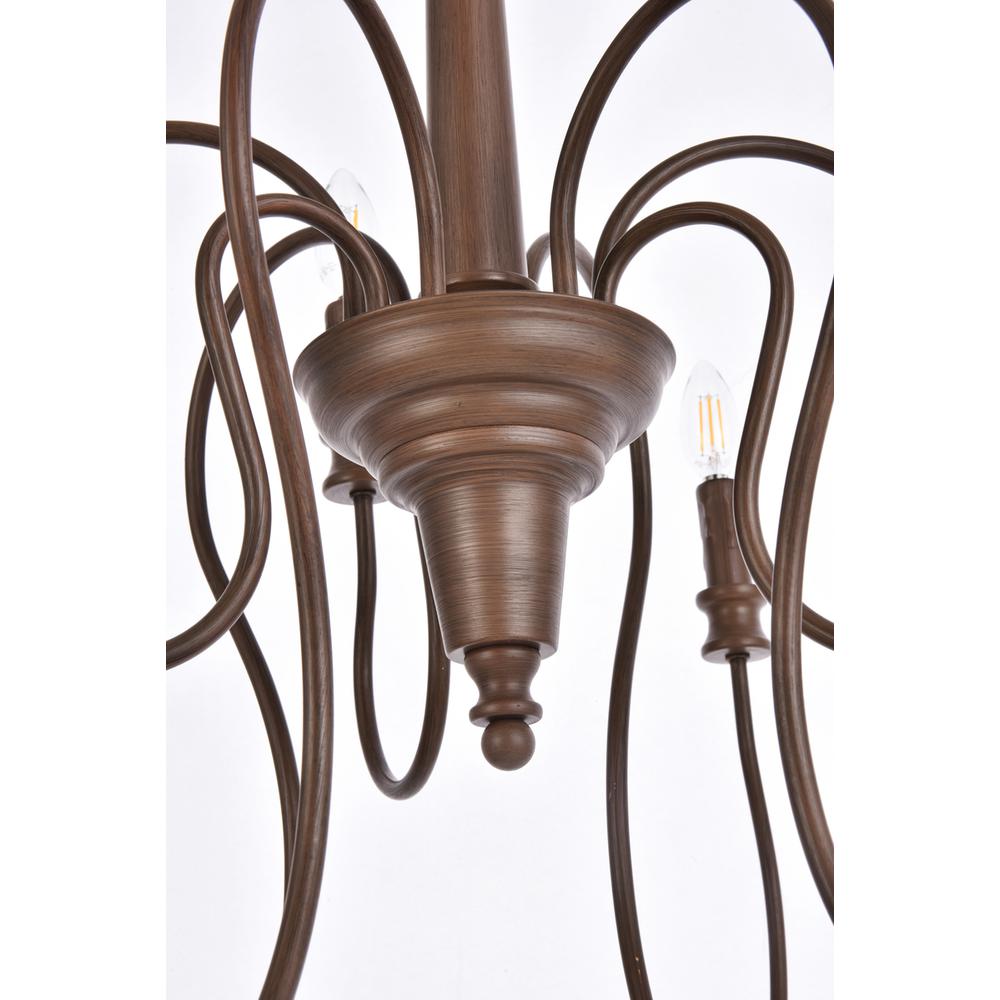 Flynx 9 lights pendant in weathered oak. Picture 3