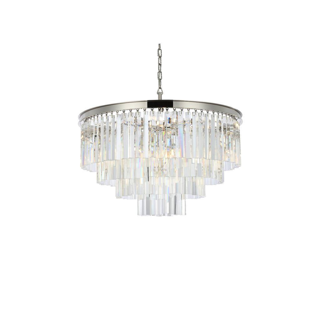 Sydney 17 light polished nickel Chandelier Clear Royal Cut Crystal. Picture 2