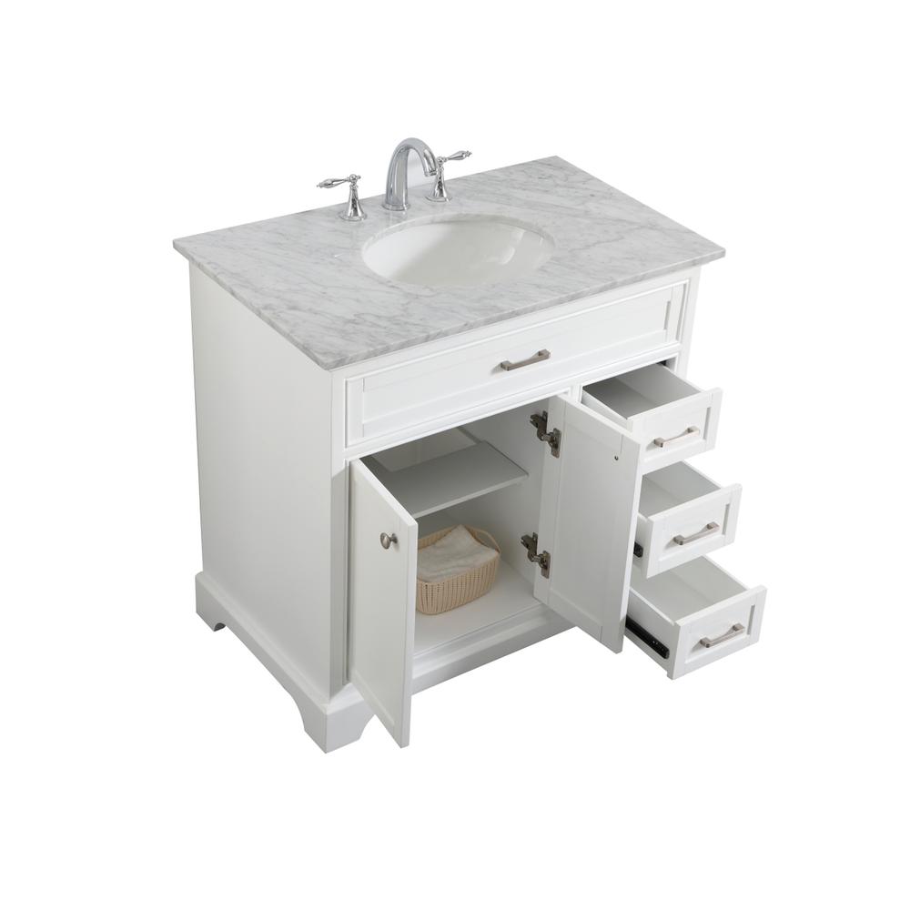 36 In. Single Bathroom Vanity Set In White. Picture 6
