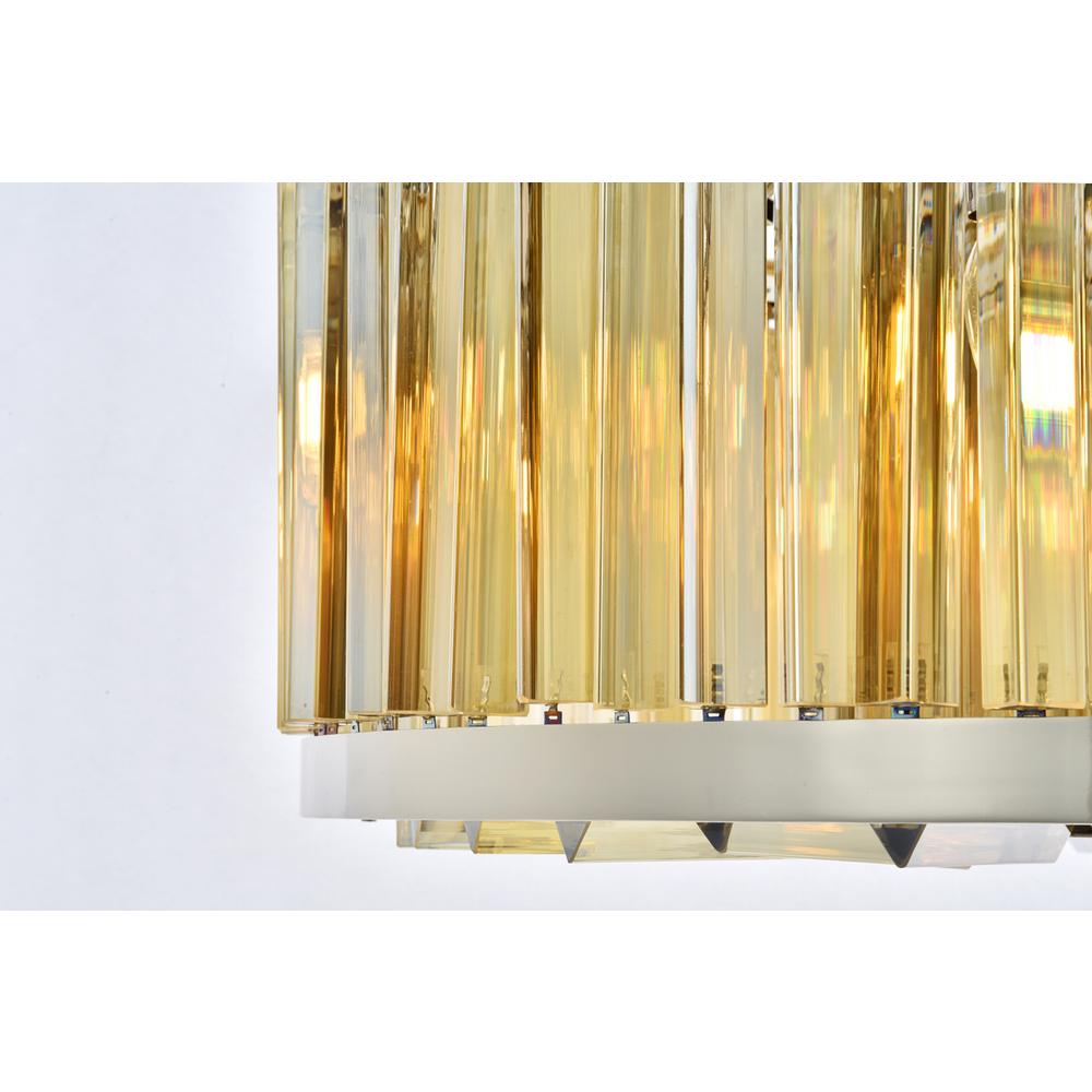 Chelsea 8 light polished nickel Chandelier Golden Teak (Smoky) Royal Cut Crystal. Picture 5