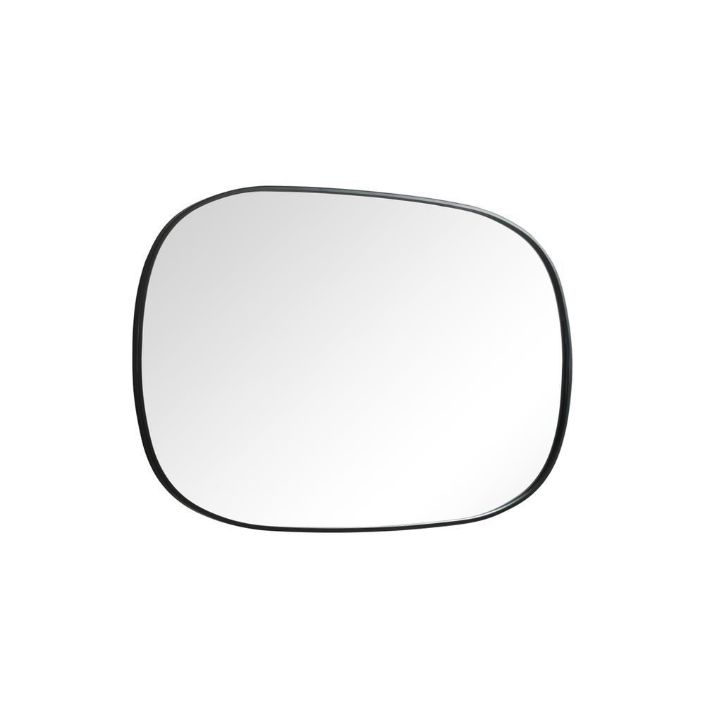 Metal Frame Oval Mirror 30x48 Inch in Black. Picture 9