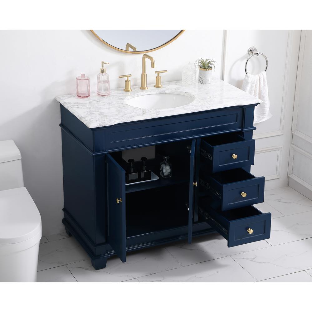 42 inch Single Bathroom Vanity set in Blue. Picture 3