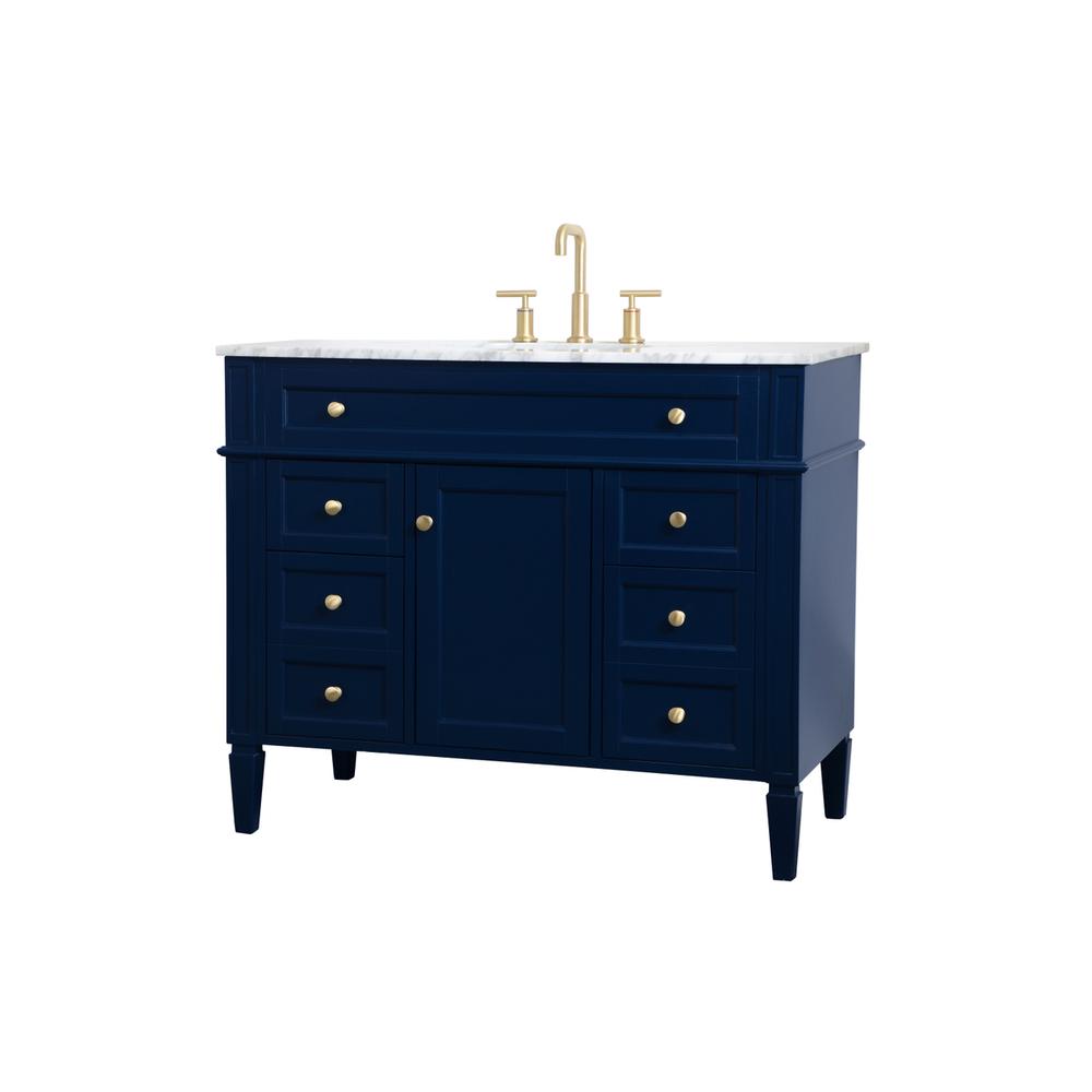 42 inch Single bathroom vanity in blue. Picture 7