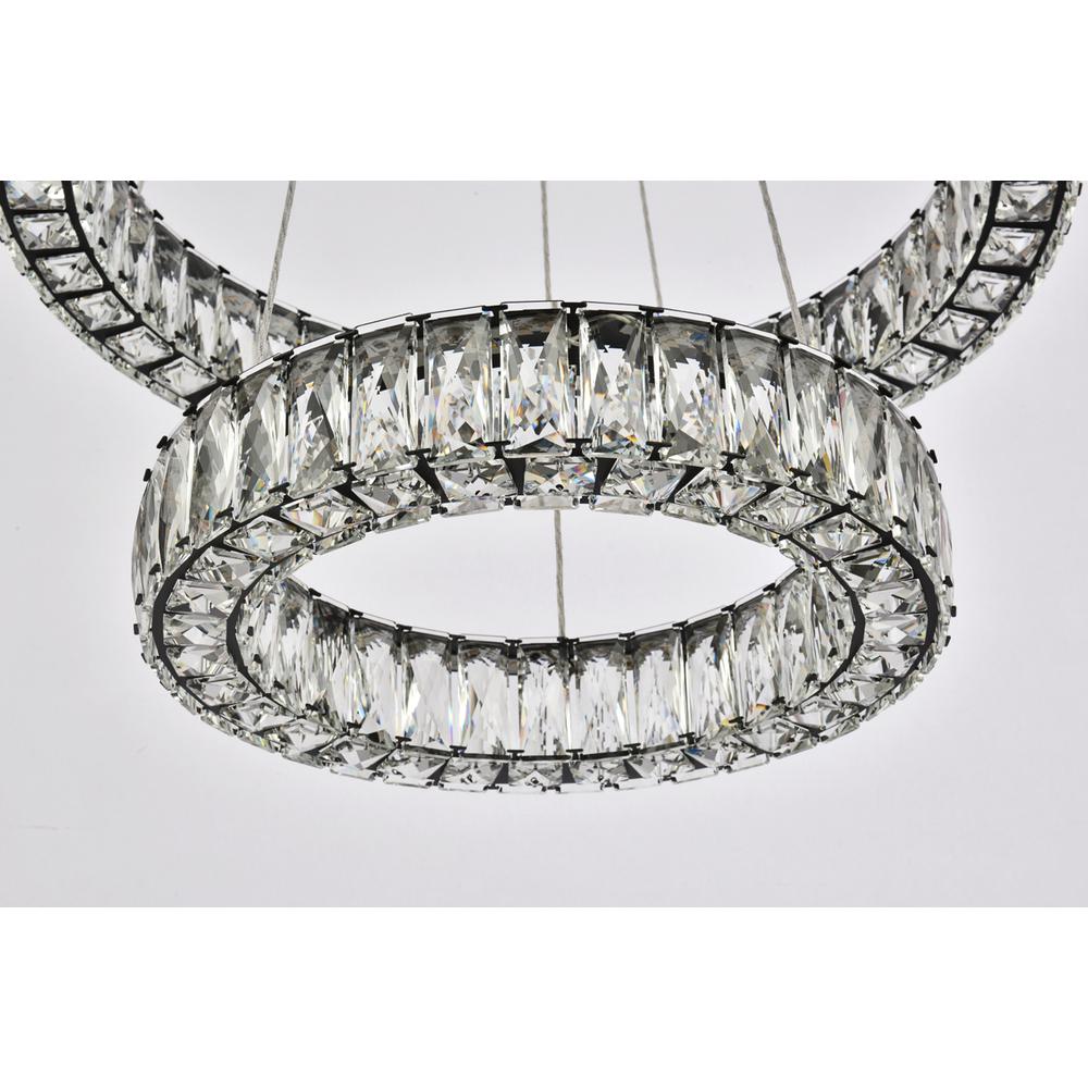 Monroe 24 inch LED double ring pendant in black. Picture 3