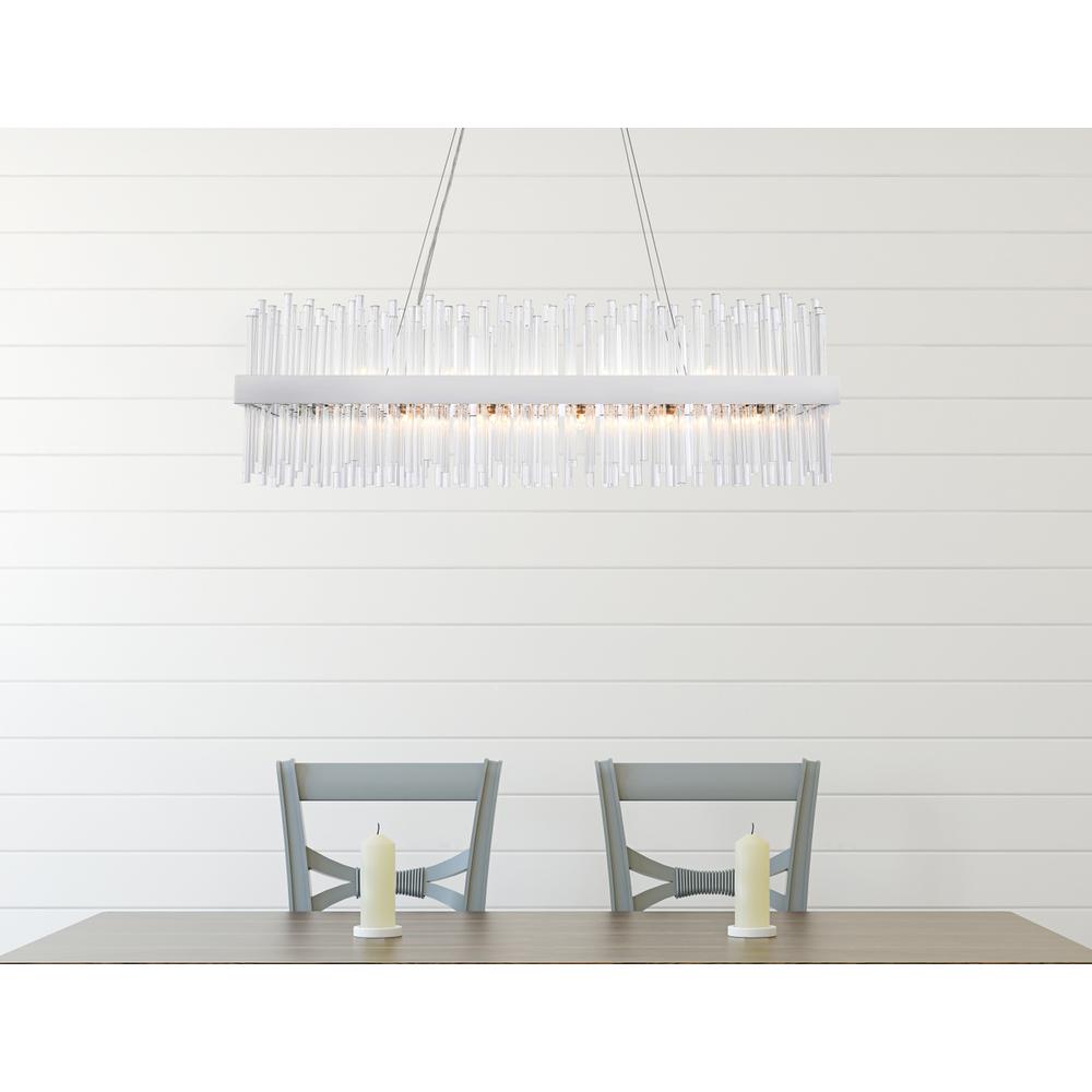Dallas 42 inch rectangle crystal pendant in chrome. Picture 8