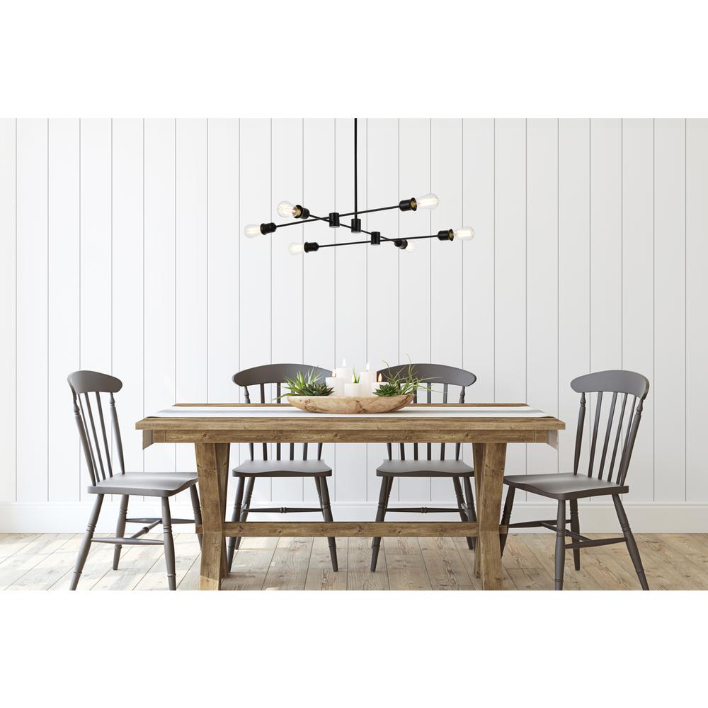 Xavier 6 lights pendant in black. Picture 8