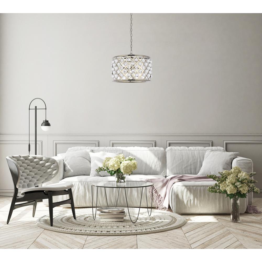Madison 6 light polished nickel Pendant Clear Royal Cut Crystal. Picture 8